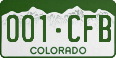 CO license plate 001CFB