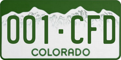 CO license plate 001CFD