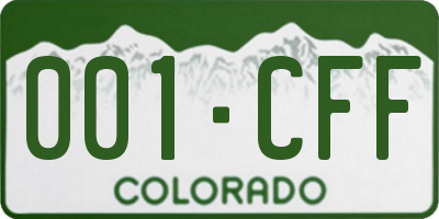 CO license plate 001CFF