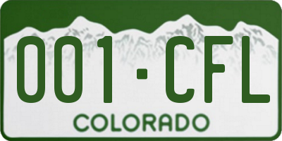 CO license plate 001CFL