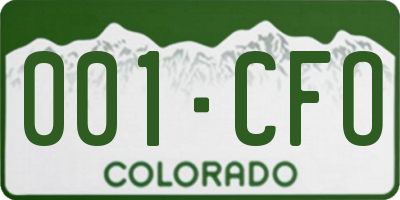 CO license plate 001CFO