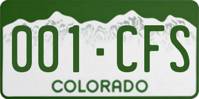 CO license plate 001CFS