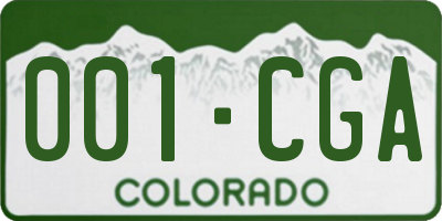 CO license plate 001CGA