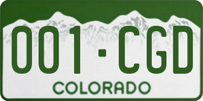 CO license plate 001CGD