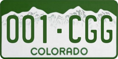 CO license plate 001CGG