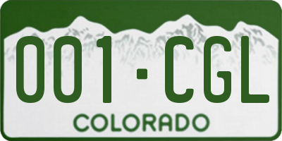 CO license plate 001CGL