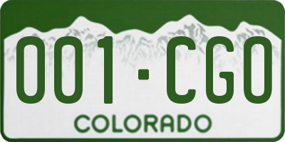 CO license plate 001CGO