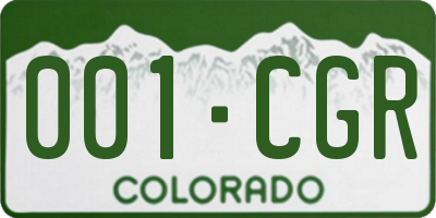 CO license plate 001CGR