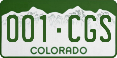 CO license plate 001CGS