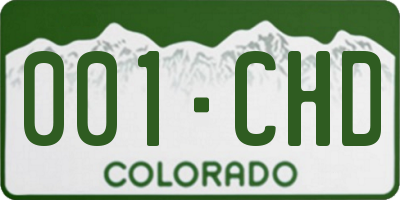 CO license plate 001CHD