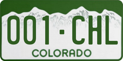 CO license plate 001CHL