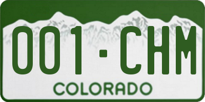 CO license plate 001CHM