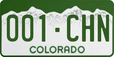 CO license plate 001CHN