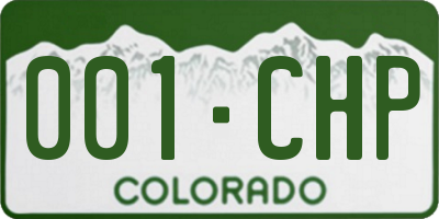 CO license plate 001CHP