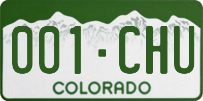 CO license plate 001CHU