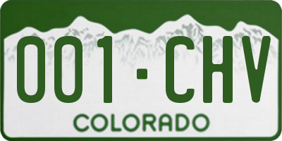 CO license plate 001CHV