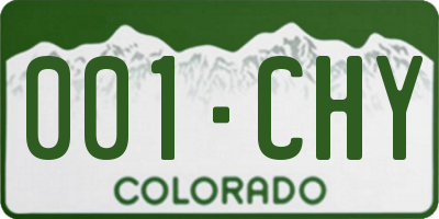 CO license plate 001CHY