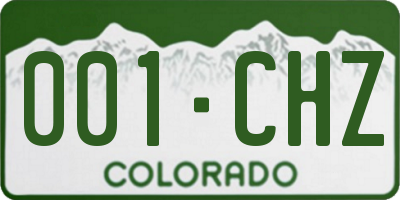 CO license plate 001CHZ