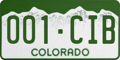 CO license plate 001CIB