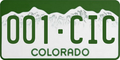 CO license plate 001CIC