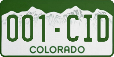 CO license plate 001CID