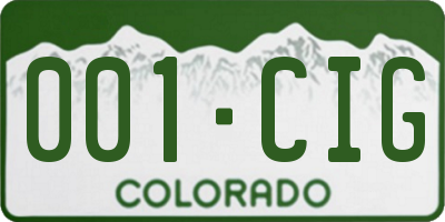 CO license plate 001CIG