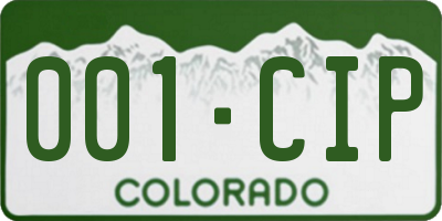 CO license plate 001CIP