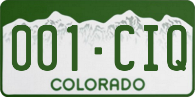 CO license plate 001CIQ