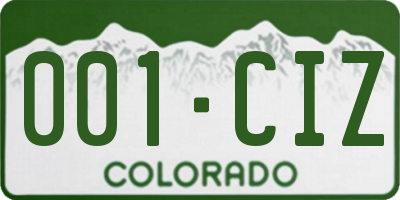 CO license plate 001CIZ