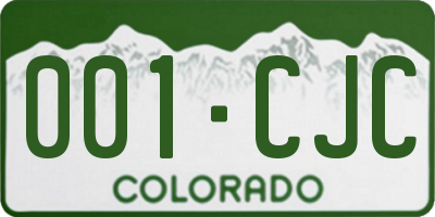 CO license plate 001CJC