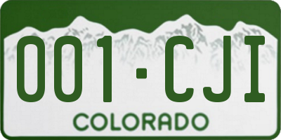 CO license plate 001CJI