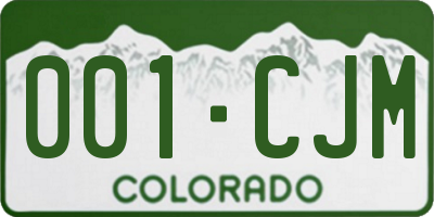 CO license plate 001CJM