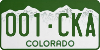 CO license plate 001CKA