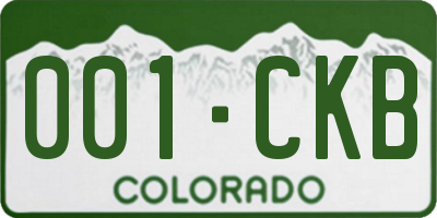 CO license plate 001CKB
