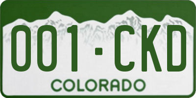 CO license plate 001CKD