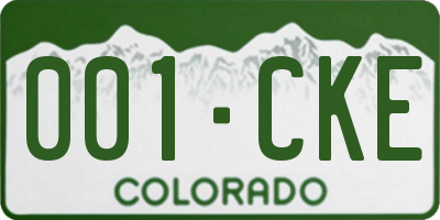 CO license plate 001CKE