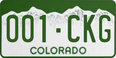 CO license plate 001CKG