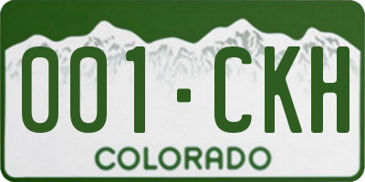 CO license plate 001CKH