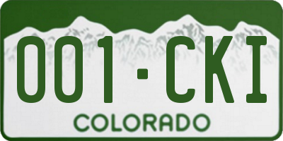 CO license plate 001CKI