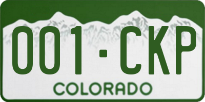 CO license plate 001CKP