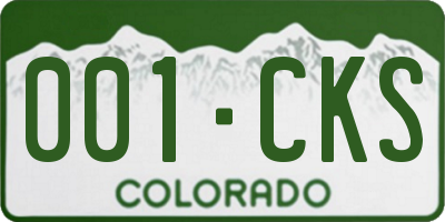 CO license plate 001CKS