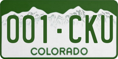 CO license plate 001CKU