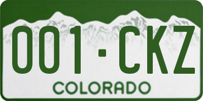 CO license plate 001CKZ