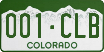 CO license plate 001CLB