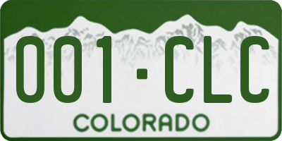 CO license plate 001CLC