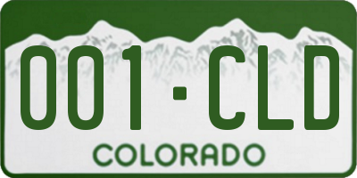 CO license plate 001CLD