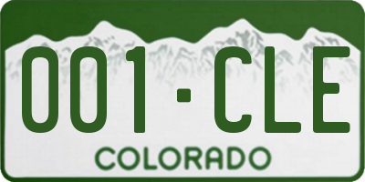 CO license plate 001CLE