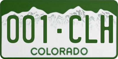 CO license plate 001CLH