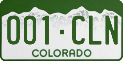 CO license plate 001CLN