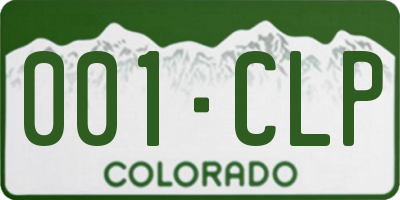 CO license plate 001CLP